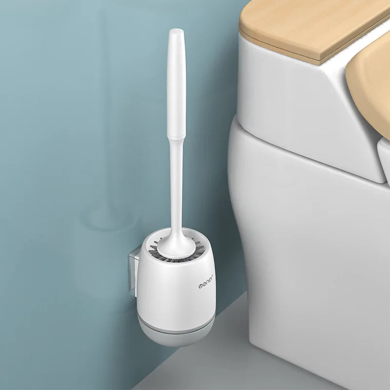 Silicone Toilet Brush & Holder | Wall Mounted Toilet Bowl Brush for Bathroom Deep Cleaning & Toilet Cleaning Set