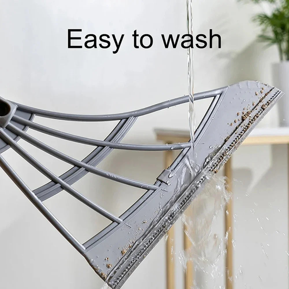 Silicone Floor Squeegee Broom | Multi-Surface Floor, Window, Bathroom & Pet Hair Cleaning Wiper