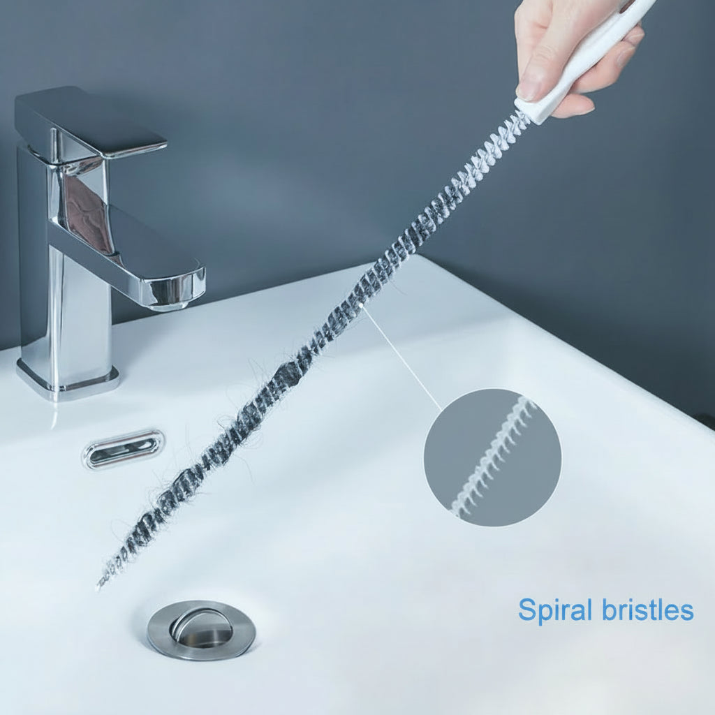 Flexible Drain Cleaning Brush for Sink, Shower & Bathroom Drains | Hair Clog Remover Pipe Cleaning Tool