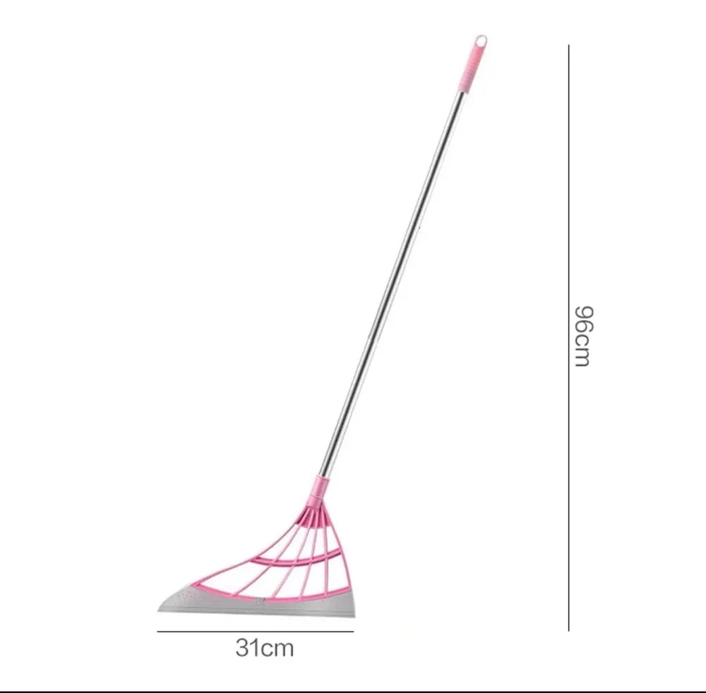 Silicone Floor Squeegee Broom | Multi-Surface Floor, Window, Bathroom & Pet Hair Cleaning Wiper