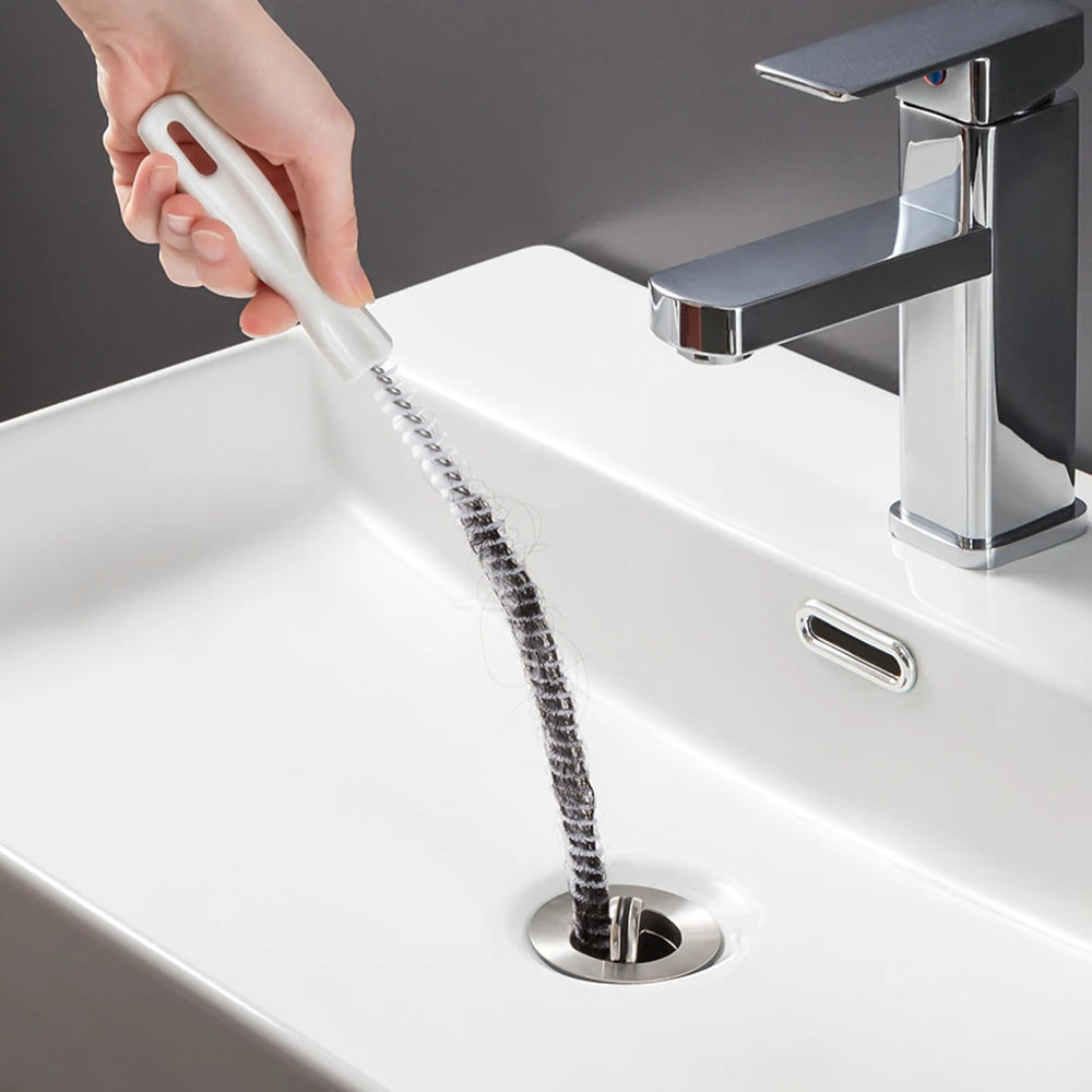 Flexible Drain Cleaning Brush for Sink, Shower & Bathroom Drains | Hair Clog Remover Pipe Cleaning Tool