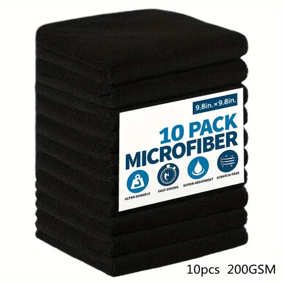 Reusable Microfiber Cleaning Towels | Ultra Absorbent Lint-Free Cloths for Kitchen, Car Detailing, Windows & Home Cleaning