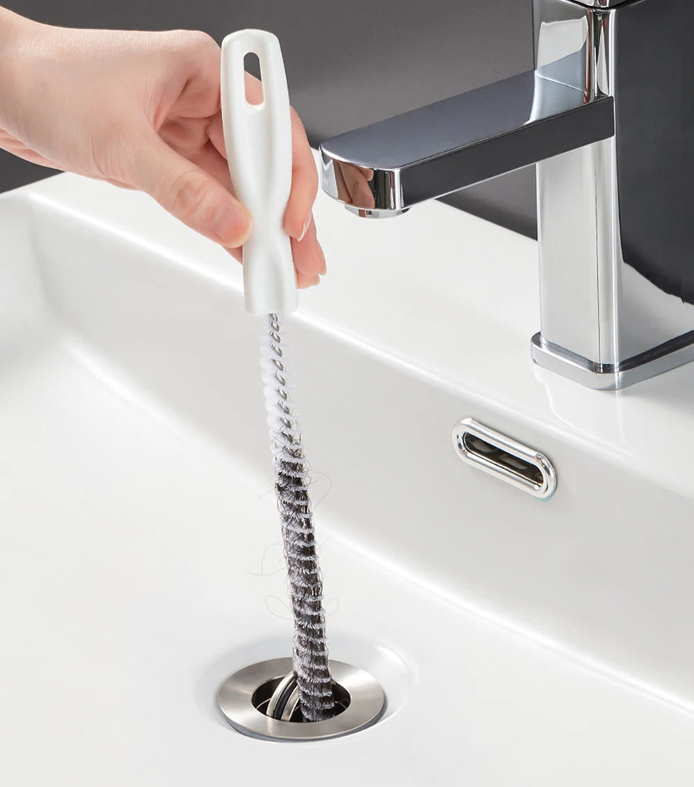 Flexible Drain Cleaning Brush for Sink, Shower & Bathroom Drains | Hair Clog Remover Pipe Cleaning Tool