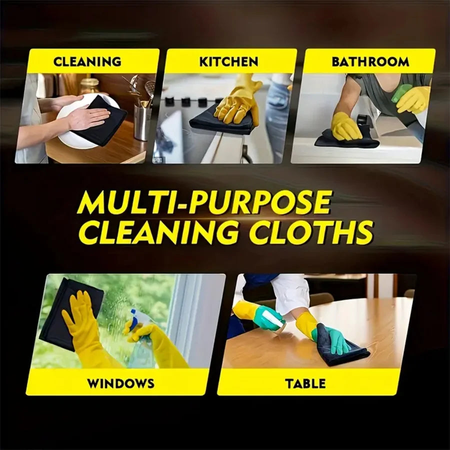 Reusable Microfiber Cleaning Towels | Ultra Absorbent Lint-Free Cloths for Kitchen, Car Detailing, Windows & Home Cleaning
