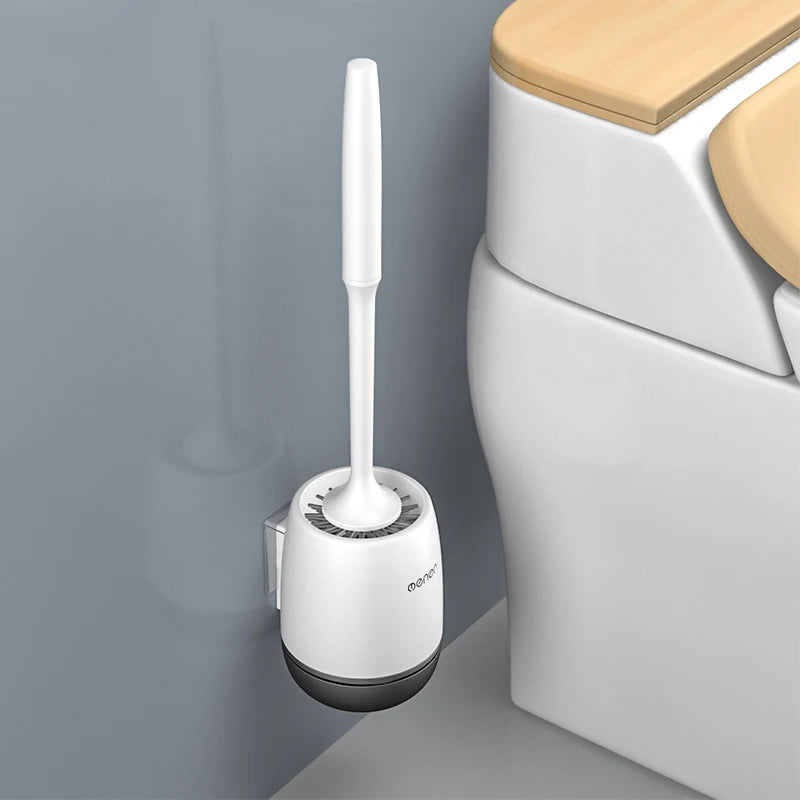 Silicone Toilet Brush & Holder | Wall Mounted Toilet Bowl Brush for Bathroom Deep Cleaning & Toilet Cleaning Set