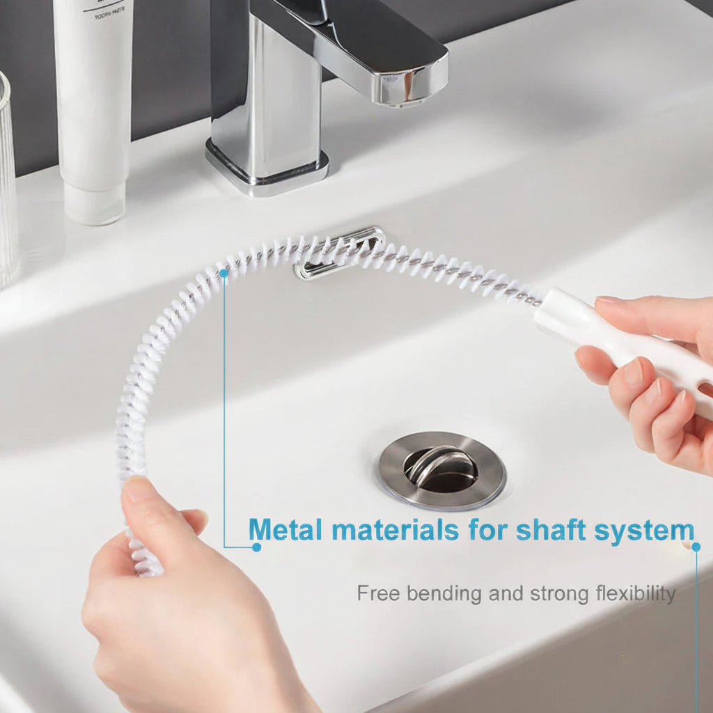 Flexible Drain Cleaning Brush for Sink, Shower & Bathroom Drains | Hair Clog Remover Pipe Cleaning Tool