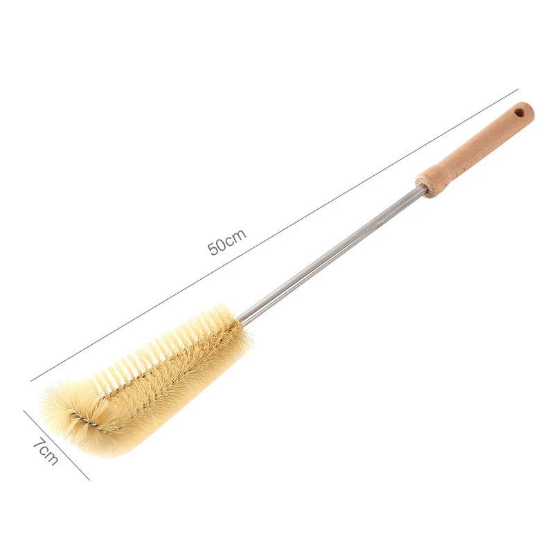 Wooden Handle Bottle Cleaning Brush | Long Handle Water Bottle, Glass, Wine Glass & Kitchen Cleaning Brush