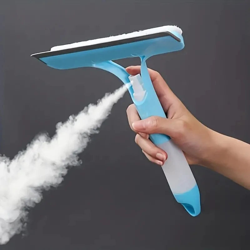 3-in-1 Window Cleaning Spray Squeegee | Glass, Mirror & Shower Door Cleaner with Built-In Water Spray Bottle